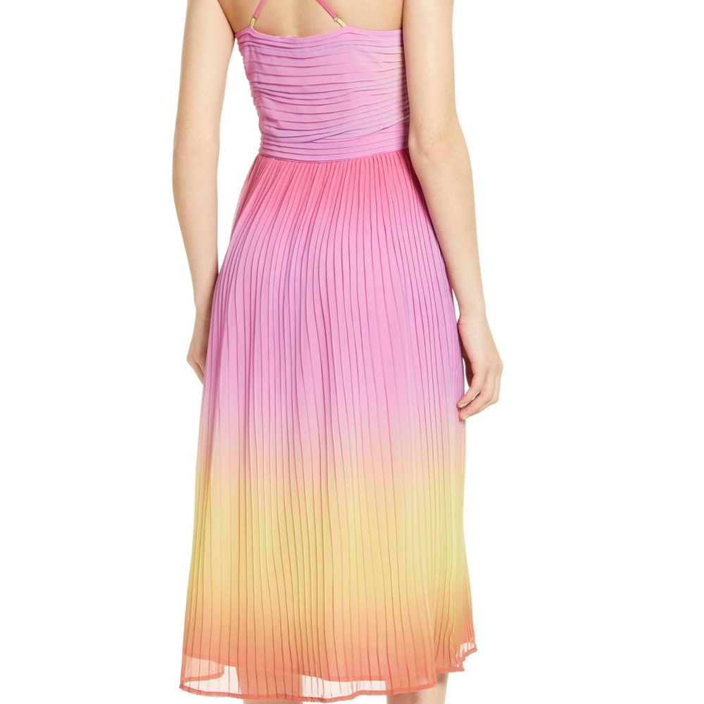 Leith Nordstrom Ombré Gradient Pink Lemonade Dress with accordion pleats